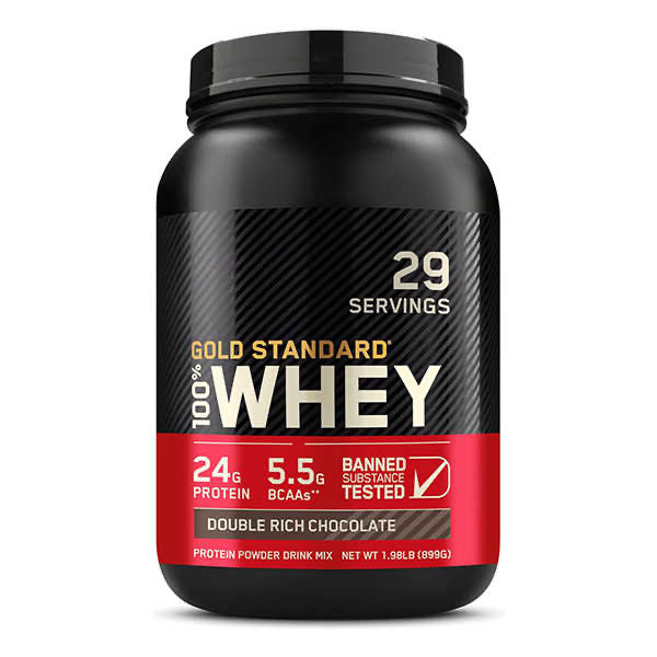 Premium Whey Protein Powder, Double Rich Chocolate Flavor, 1.98LB (899g), 24g Protein & 5.5g BCAA Per Serving
