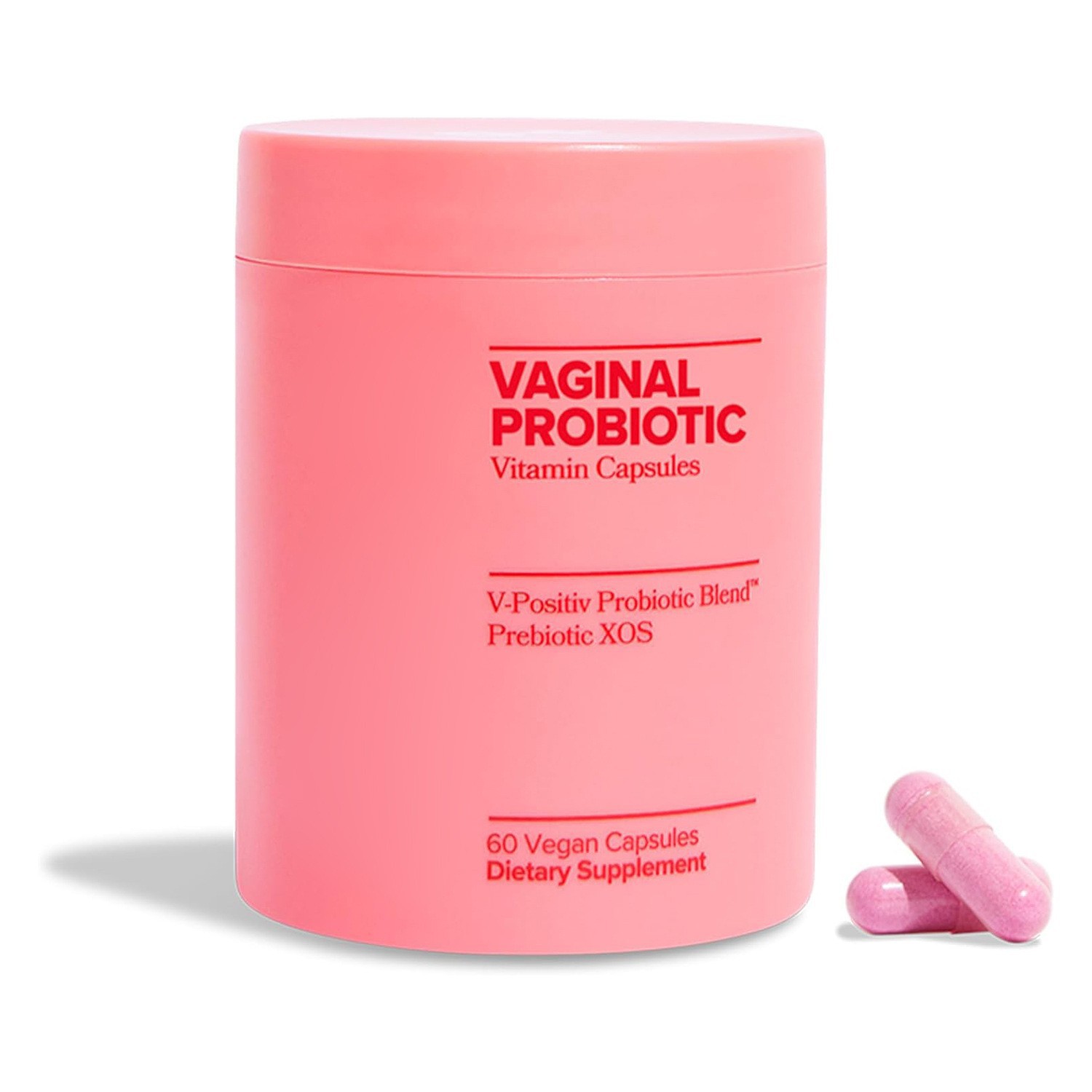 Vaginal Probiotic Vegan Capsules with V-Positiv Probiotic Blend & XOS Prebiotic, Women’s Intimate Health Support Supplement, 60 Vegan Capsules