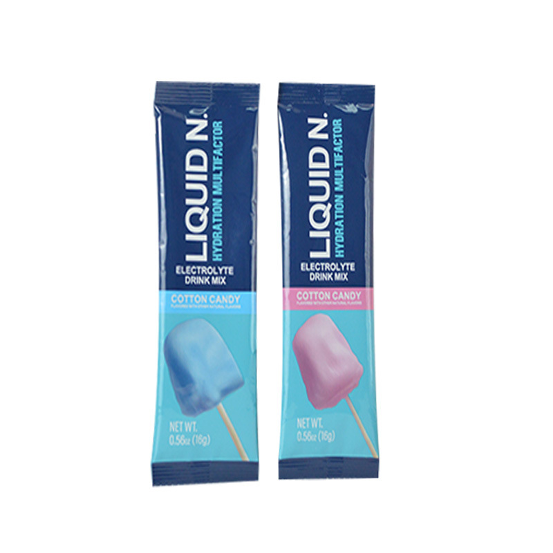 Liquid N Multifactor Hydration Electrolyte Drink Mix Sticks, Blue & Pink Cotton Candy Dual Flavor, 16 On-The-Go Single Serve Packets, Fast Hydration with 8 Vitamins & Nutrients
